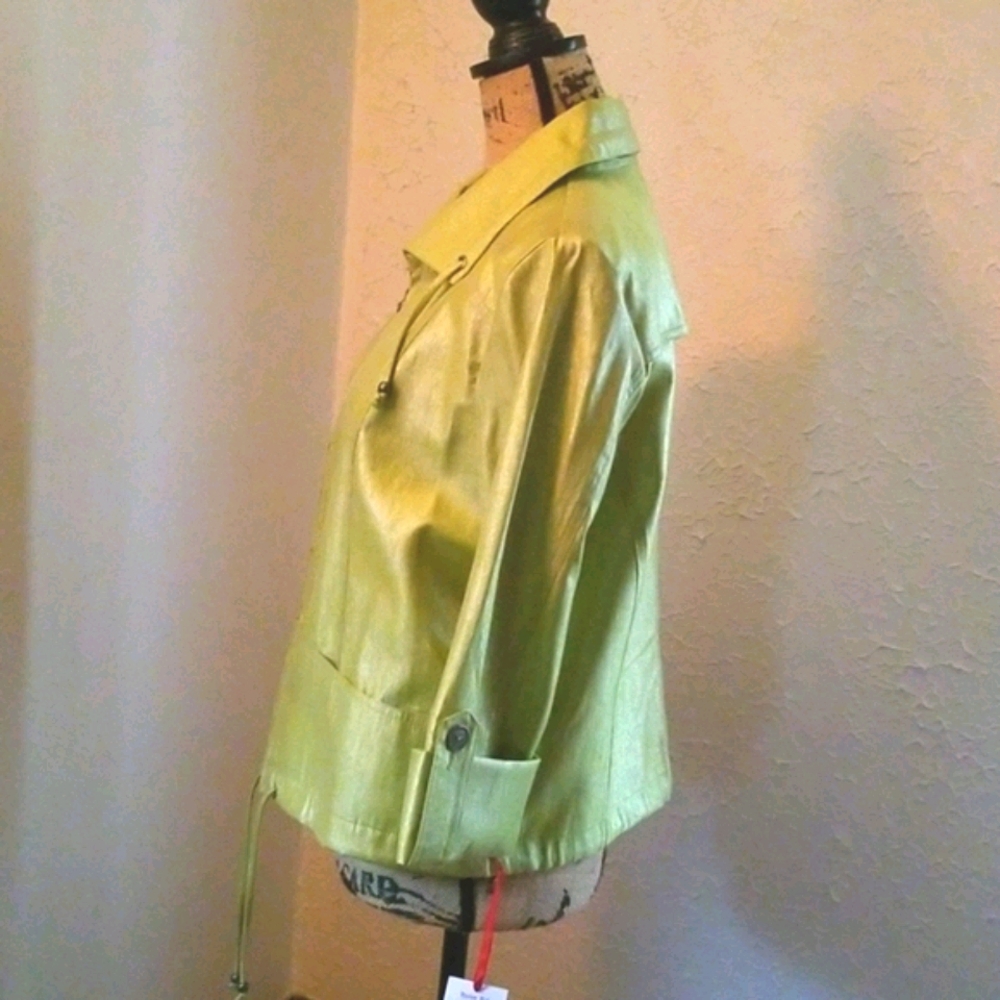 Ruby Rd. Vibrant Green Leather Jacket - image 5
